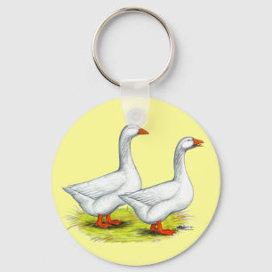 Geese:  Embden Pair Key Ring