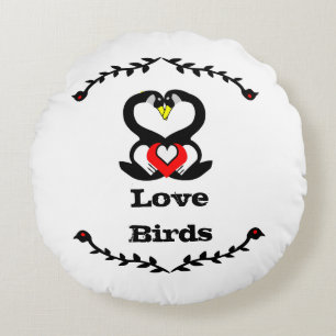 Geese Family Silly Goose Love Birds Round Cushion