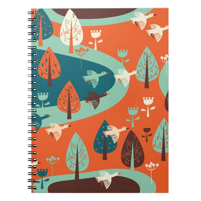 Geese Forest: Vintage Nature Scene Notebook (Front)