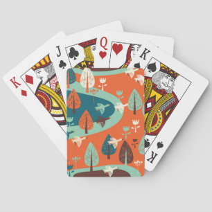Geese Forest: Vintage Nature Scene Playing Cards