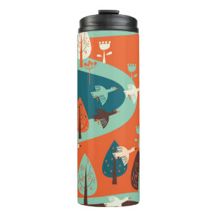 Geese Forest: Vintage Nature Scene Thermal Tumbler