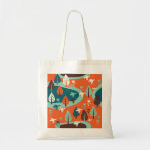 Geese Forest: Vintage Nature Scene Tote Bag