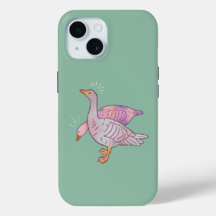 Geese Girls   Whimsical Folk Art Goose Duo iPhone 15 Case