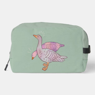 Geese Girls Whimsical Folk Art Goose Duo Dopp Kit