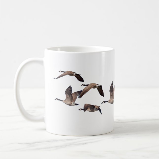 Geese in flight coffee mug (Left)