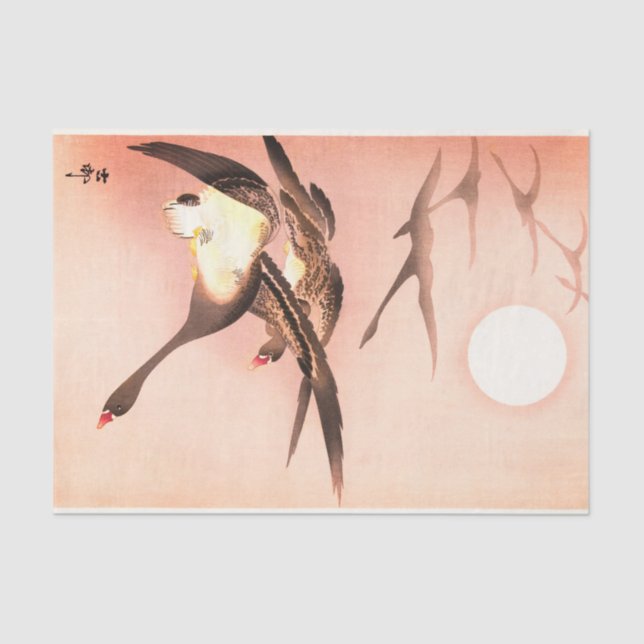 GEESE IN FLIGHT JAPANESE PRINT Tissue Paper (Front)
