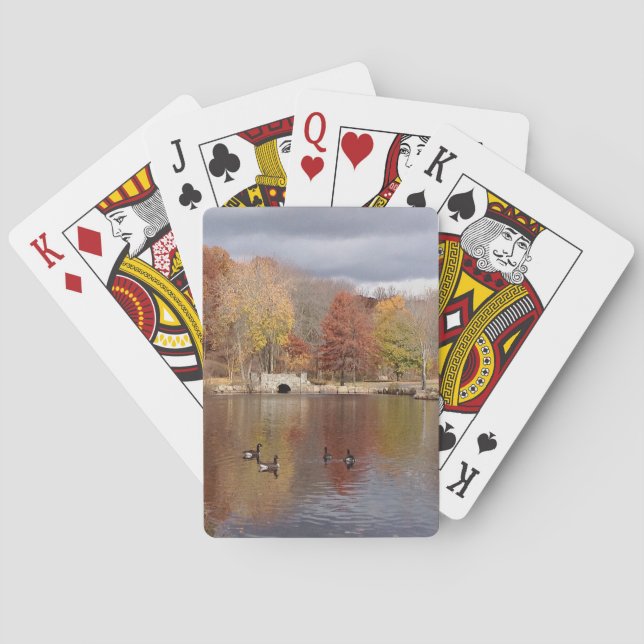 Geese in Reflected Fall Colours - Playing Cards (Back)