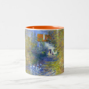Geese in the Creek, Claude Monet Two-Tone Coffee Mug
