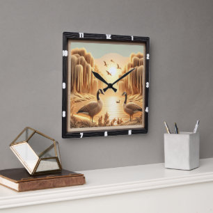 Geese Lakewood Heritage Square Wall Clock