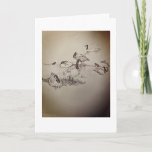 Geese On The Beach Card