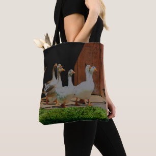 Geese On The March Animal Art  Tote Bag