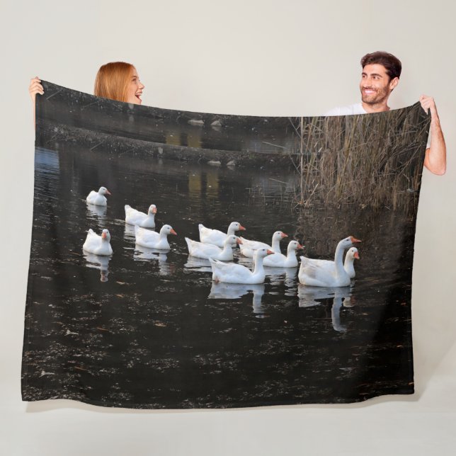 GEESE on the POND Fleece Blanket (In Situ)