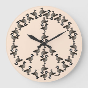 Geese Symbol Large Clock