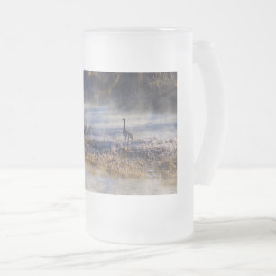 Geese Talking A Break Frosted Glass Beer Mug