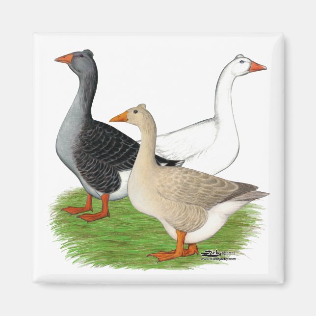 Geese:  Tufted Trio Magnet (Front)