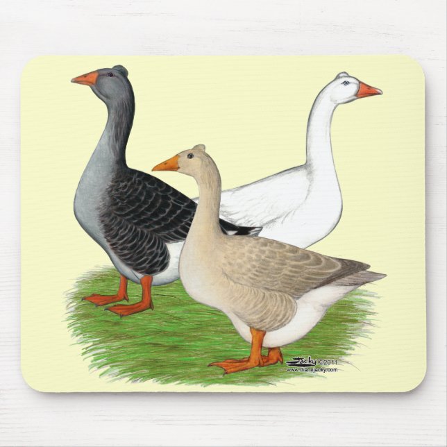 Geese:  Tufted Trio Mouse Mat (Front)