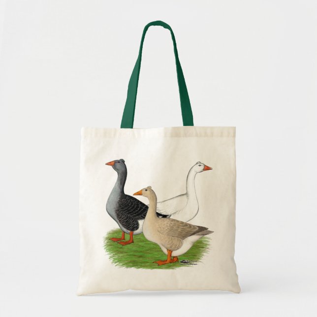Geese:  Tufted Trio Tote Bag (Front)