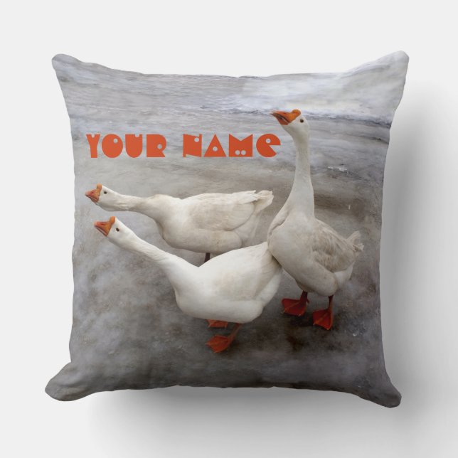 Geese white cushion (Front)