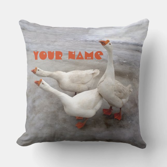 Geese white cushion (Front)