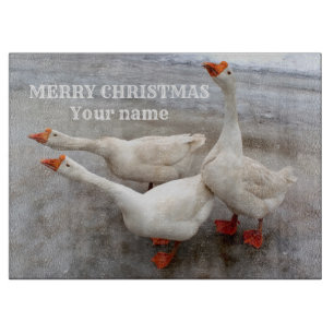 Geese white  Cutting Board