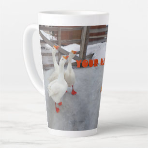 Geese white latte mug