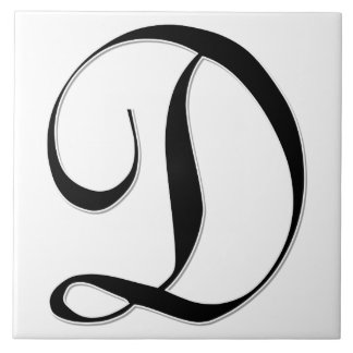 Geessele Letter D in Black Monogram Tile