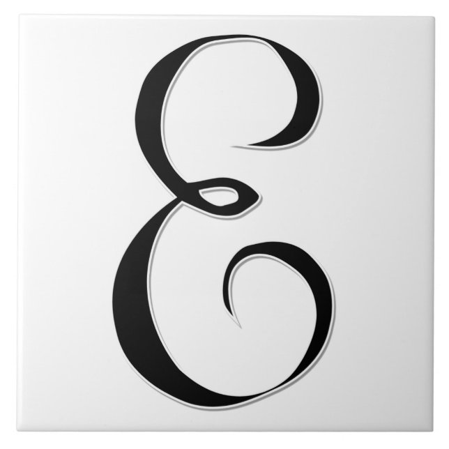 Geessele Letter E in Black Monogram Tile (Front)