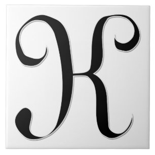 Geessele Letter K in Black Monogram Tile
