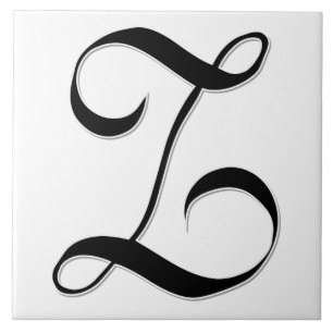 Geessele Letter Z in Black Monogram Tile