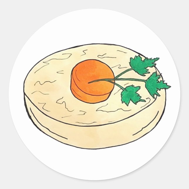 Gefilte Fish Jewish Holidays Shabbat Passover Food Classic Round Sticker (Front)