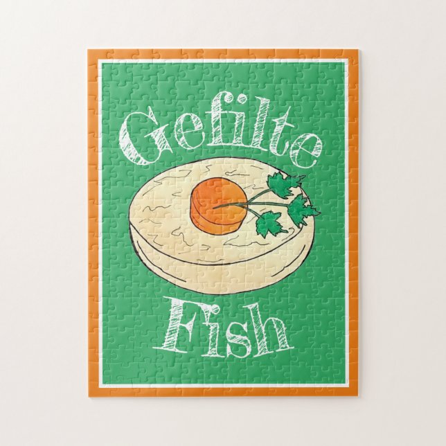 Gefilte Fish Jewish Holidays Shabbat Passover Food Jigsaw Puzzle (Vertical)