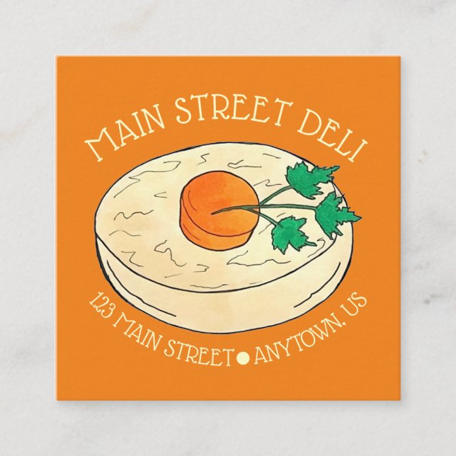 Gefilte Fish Jewish Kosher Deli Delicatessen Chef Square Business Card (Front)