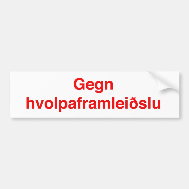Gegn hvolpaframleiðslu bumper sticker (Front)