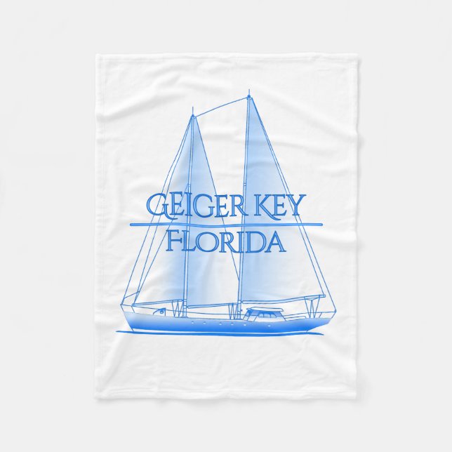 Geiger Key Coastal Nautical Sailing Sailor Fleece Blanket (Front)