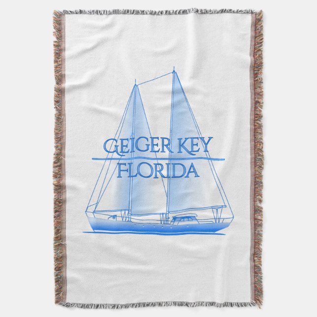 Geiger Key Coastal Nautical Sailing Sailor Throw Blanket (Front Vertical)