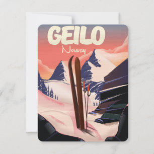 Geilo Norway beautiful ski poster.