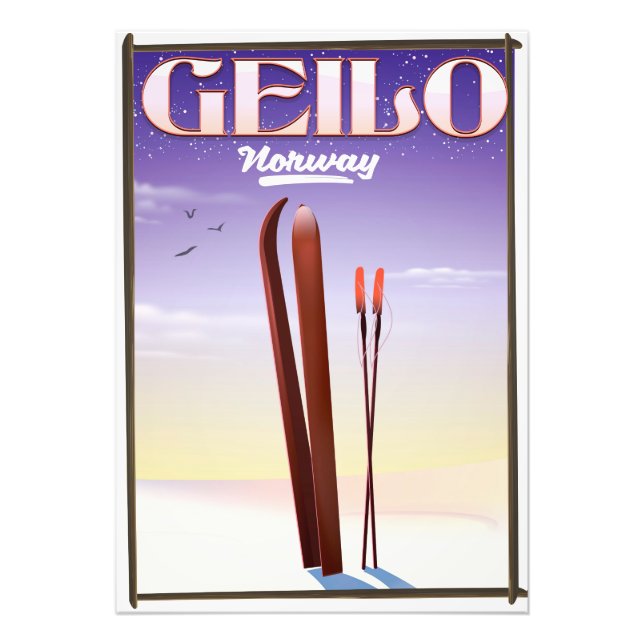 Geilo , Norway ski travel poster (Front)