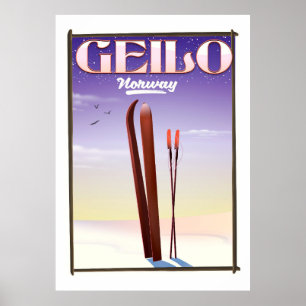 Geilo , Norway ski travel poster
