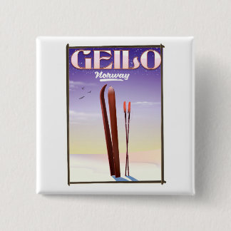 Geilo , Norway ski travel poster 15 Cm Square Badge