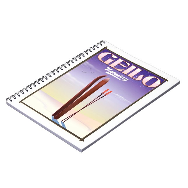 Geilo , Norway ski travel poster Notebook (Left Side)