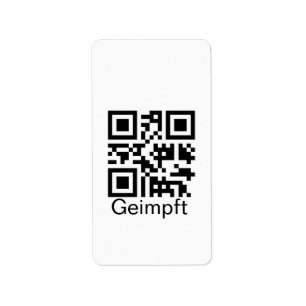 Geimpft mit QR-Code Label