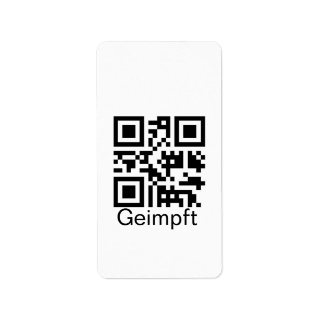 Geimpft mit QR-Code  Label (Front)