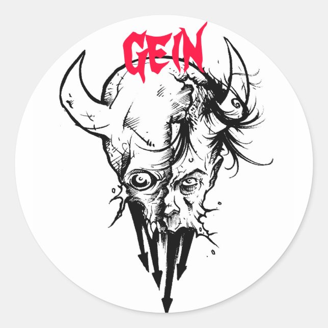 Gein skinsuit classic round sticker (Front)