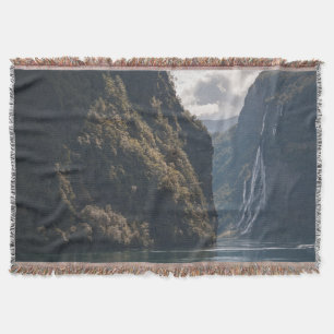 Geiranger Fjord Norway Throw Blanket