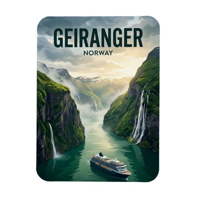 Geirangerfjord Cruise Norway Magnet (Vertical)