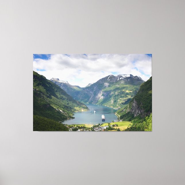 Geirangerfjord landscape canvas print (Front)