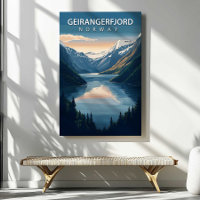 Geirangerfjord Norway Travel Canvas Wall Art