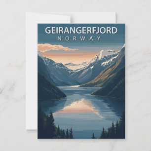 Geirangerfjord Norway Vintage Postcard