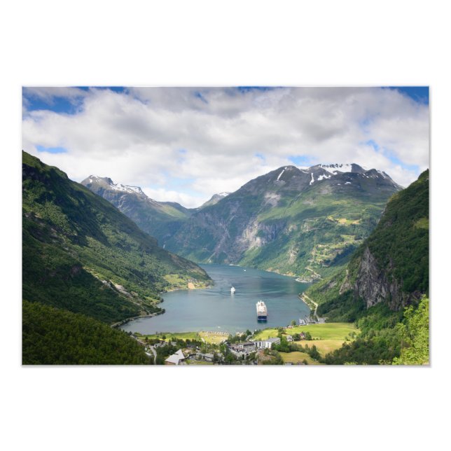 Geirangerfjord view in Norway photo print (Front)