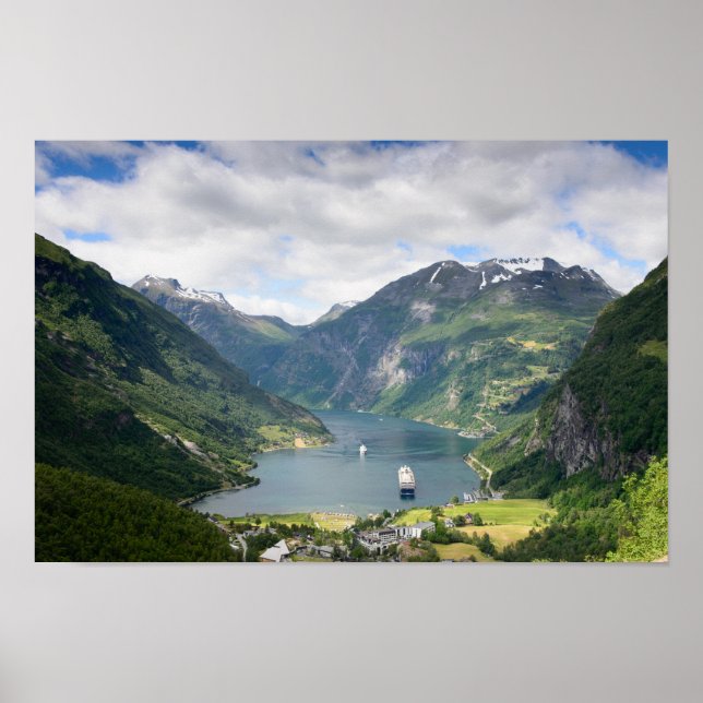 Geirangerfjord view in Norway poster print (Front)